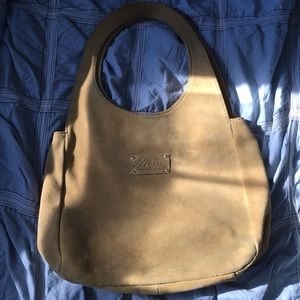 LL BEAN SUEDE MUSTARD YELLOW PURSE